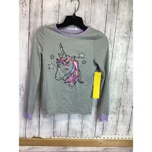 Dream Life NWT Unicorn Tee Shirt Top Girls Long Sleeve Gray Size 14